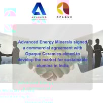 Advanced Energy Minerals announces the start of a commercial cooperation with OpaqueCeramics